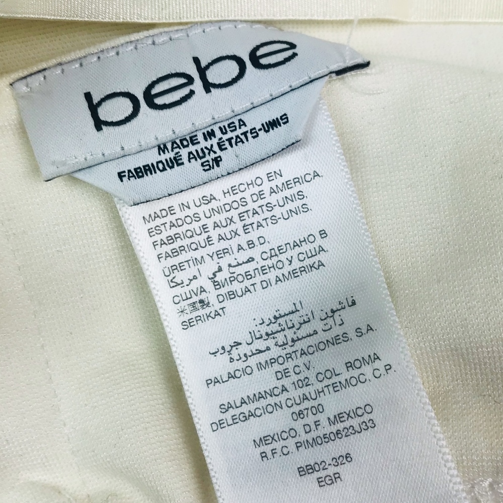 bebe Ivory Crop Top with Gold Embellished Collar - Picture 8 of 8